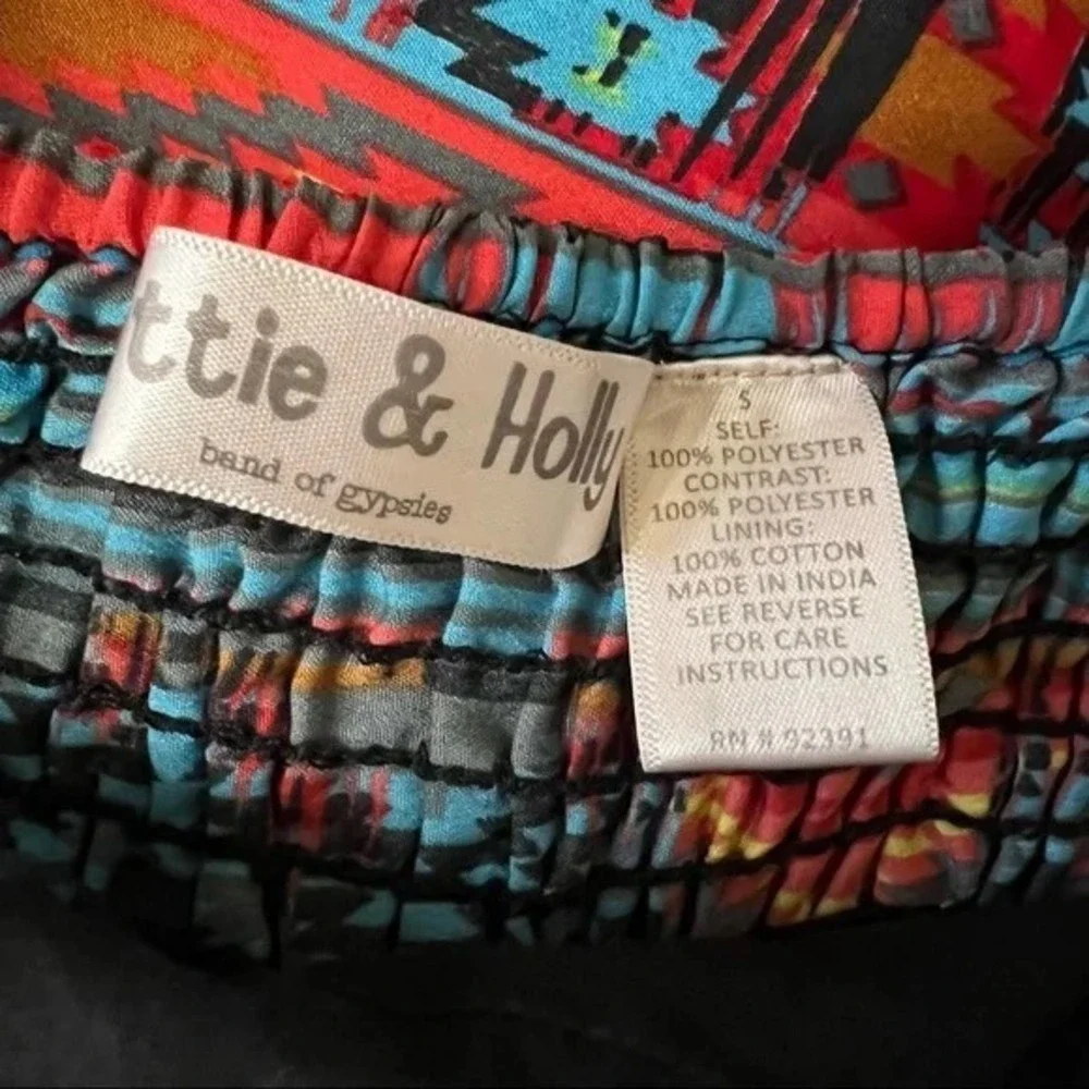 Lottie & Holly Aztec Print High Low Dress‎ Boho Y2K S